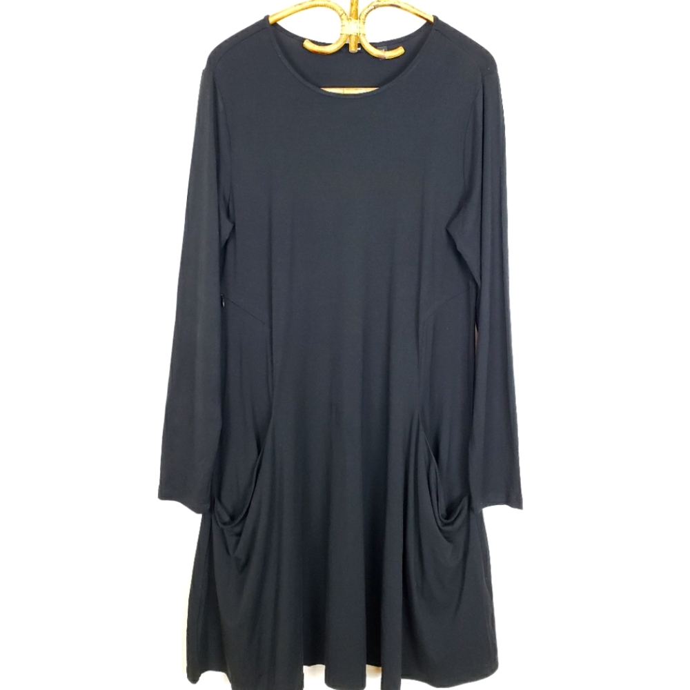 Betabrand Black Sweatshirt Travel Dress Sz Medium